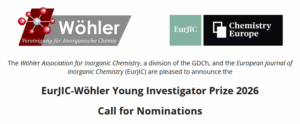 Read more about the article Výzva: Nominujte mladých chemikov na EurJIC–Wöhler Young Investigator Prize!
