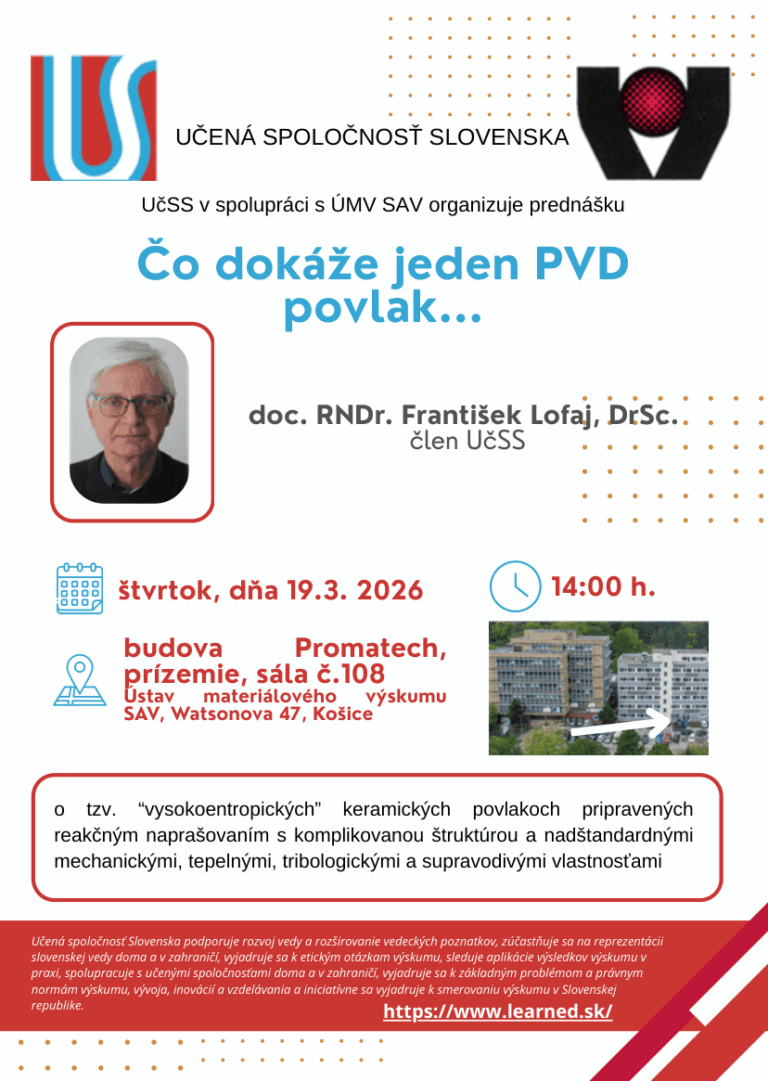 Pozvánka na prednášku: Čo dokáže jeden PVD povlak…